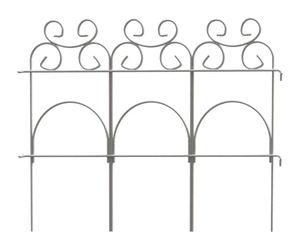 Garden Accents Edging 14-in H x 8-t L White Scroll Folding Fence 1 Garden Accents Edging 14-in H x 8-t L White Scroll Folding Fence