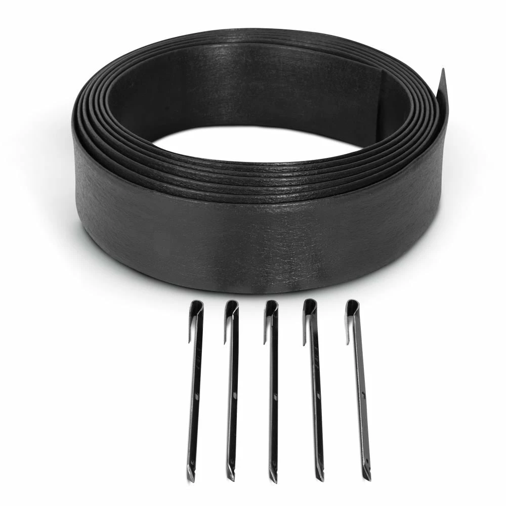 Suncast Dig-In 20 ft. Flexscape Black Edging 20-ft Black Plastic Landscape Edging Roll 1 Suncast Dig-In 20 ft. Flexscape Black Edging 20-ft Black Plastic Landscape Edging Roll