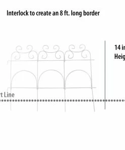 Garden Accents Edging 14-in H x 8-t L White Scroll Folding Fence 8 Garden Accents Edging 14-in H x 8-t L White Scroll Folding Fence -Landscaping Online Outlet 09814776