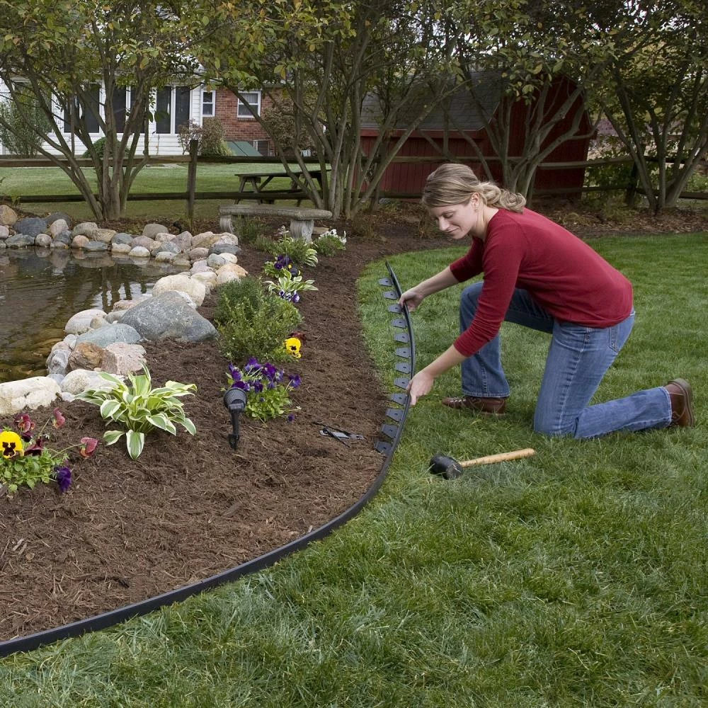 EasyFlex 100-ft Black Plastic Landscape Edging Roll 2 EasyFlex 100-ft Black Plastic Landscape Edging Roll - Image 2