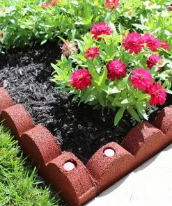 Rubberific 4-ft Red Rubber Landscape Edging Section -Landscaping Online Outlet 11900651 scaled