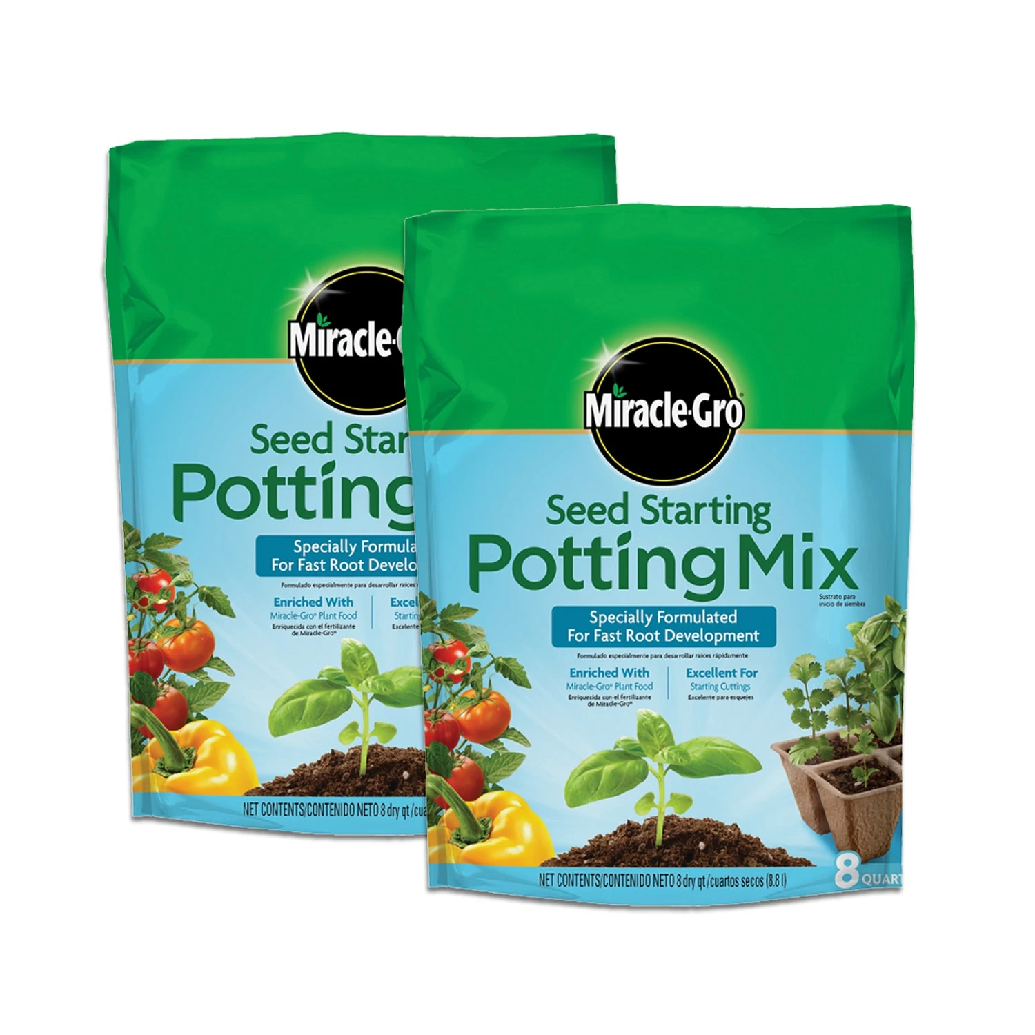 Miracle-Gro Soil & Soil Amendments Seed Starting Potting Mix 2-Pack 8-Quart Potting Soil Mix 1 Miracle-Gro Soil & Soil Amendments Seed Starting Potting Mix 2-Pack 8-Quart Potting Soil Mix